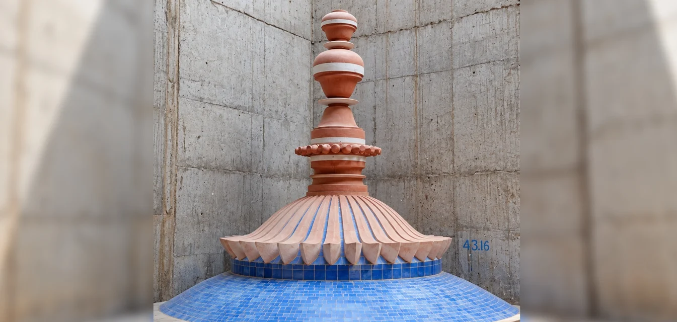 Replica of the finial atop Nila Gumbad, a monument in the vicinity of the Humayun’s Tomb, whose conservation was also supported by Tata Trusts