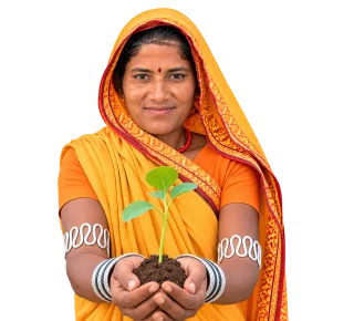 Woman planting a sapling for a sustainable future