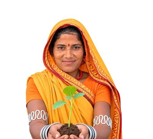 Woman planting a sapling for a sustainable future