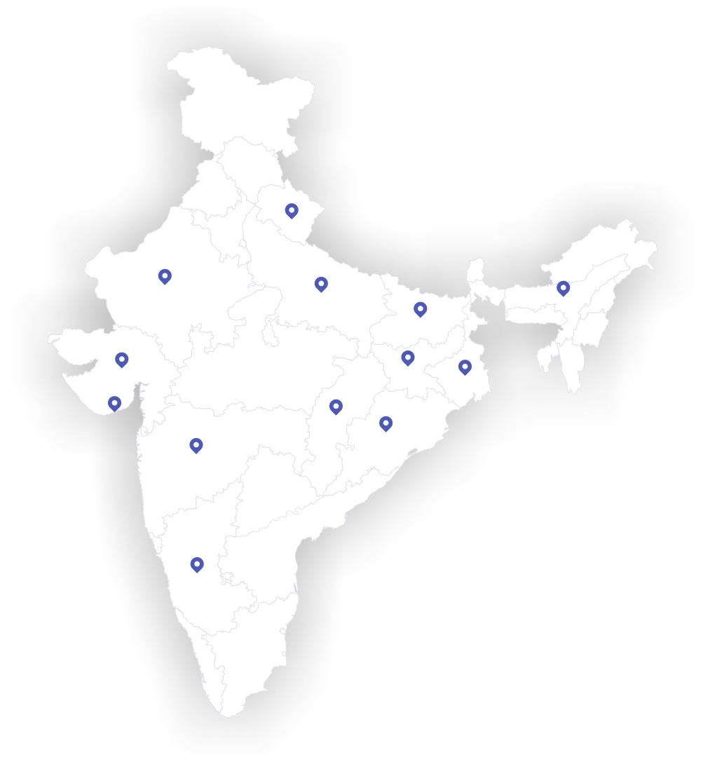 Map showing the education impact footprint across India