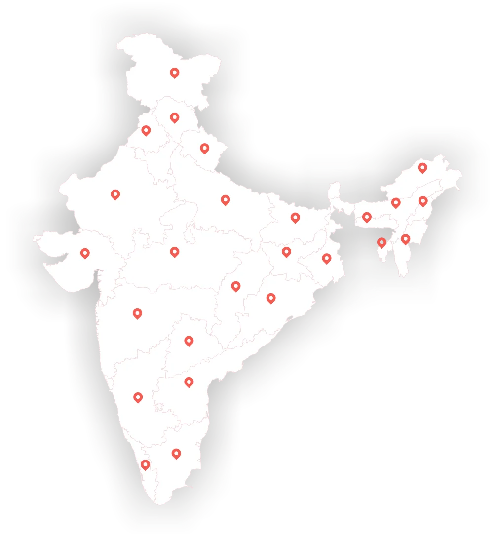 Map showing the rural livelihoods impact footprint across India