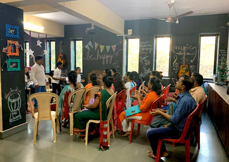 A class presentation in progress at the Sion Learning Centre.