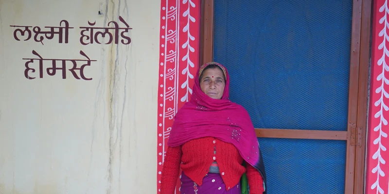 Laxmi Devi, the homestay host bringing authentic mountain hospitality to life.