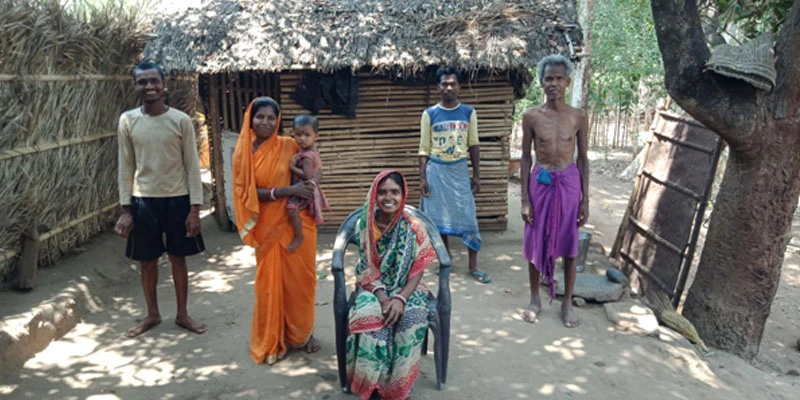 Lalmohan Pujhar - brother-in-law, Sundri Devi - sister-in-law, Rekha Devi, Suku Pujhar - husband, Bideshi Pujhar - father-in-law