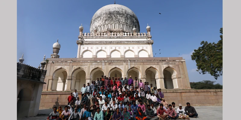 The team of craftsmen who tireless work to restore the tombs back to its original glory
